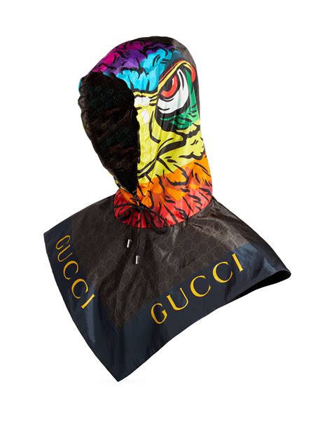 gucci nylon hood with eagle print